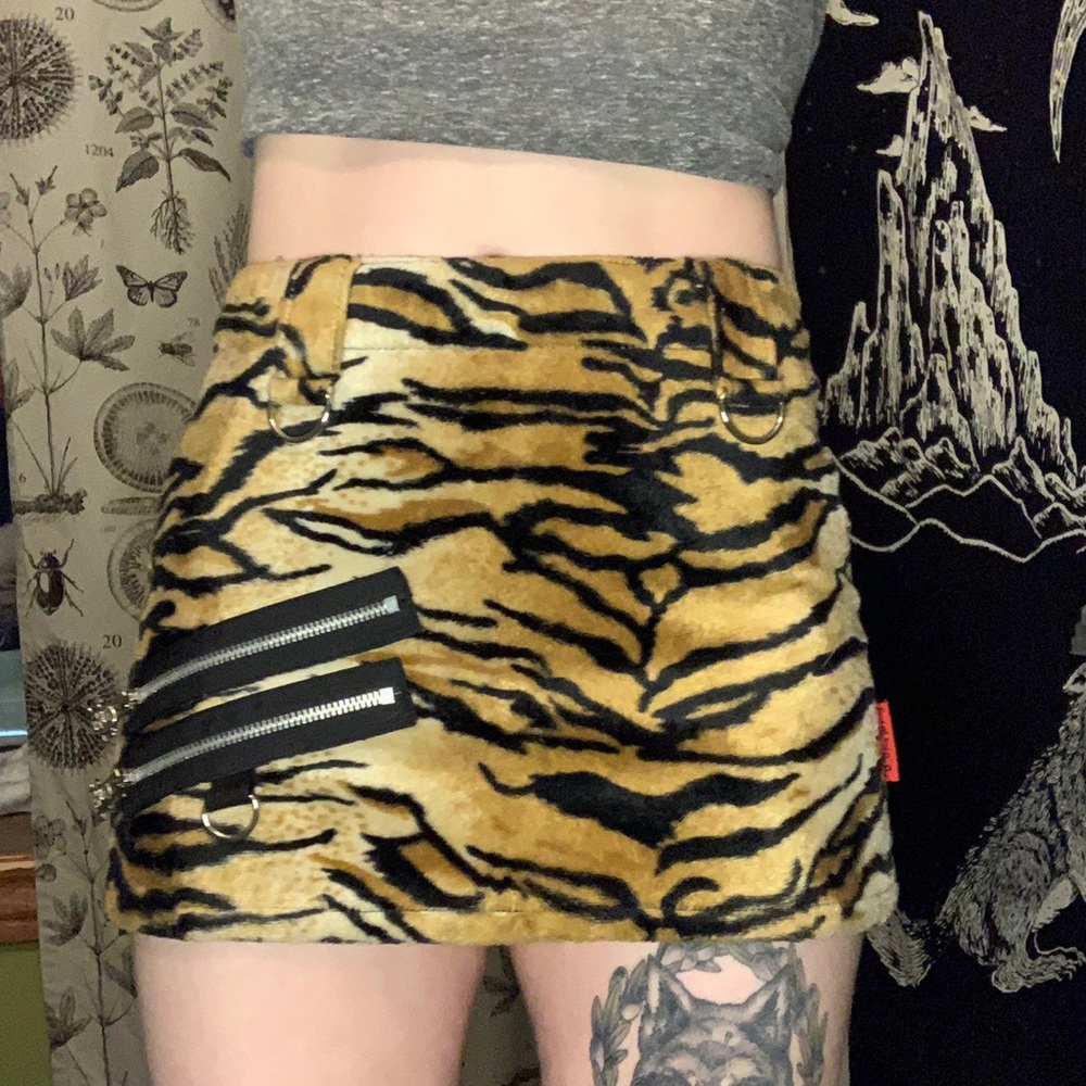 TRIPP NYC rare fuzzy tiger skirt